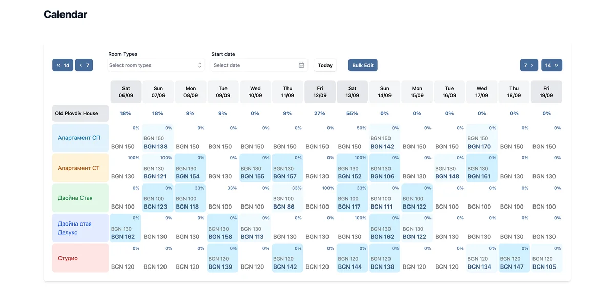 Calendar View Screenshot